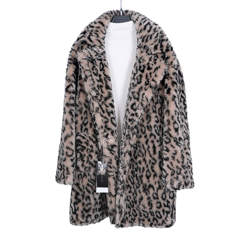 2020 fashion women's clothing Winter jackets Natural wool sheepskin Long teddy bear coat Warm real fox fur coat