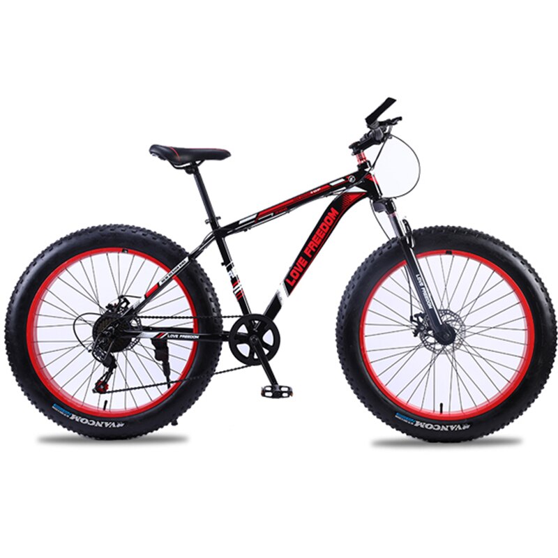 Love Freedom21Speed/24 Speed Mountain Bike Cross-country Aluminum Frame 26*4.0 Fatbike Disc Brake Snow Bicycle  Free Delivery