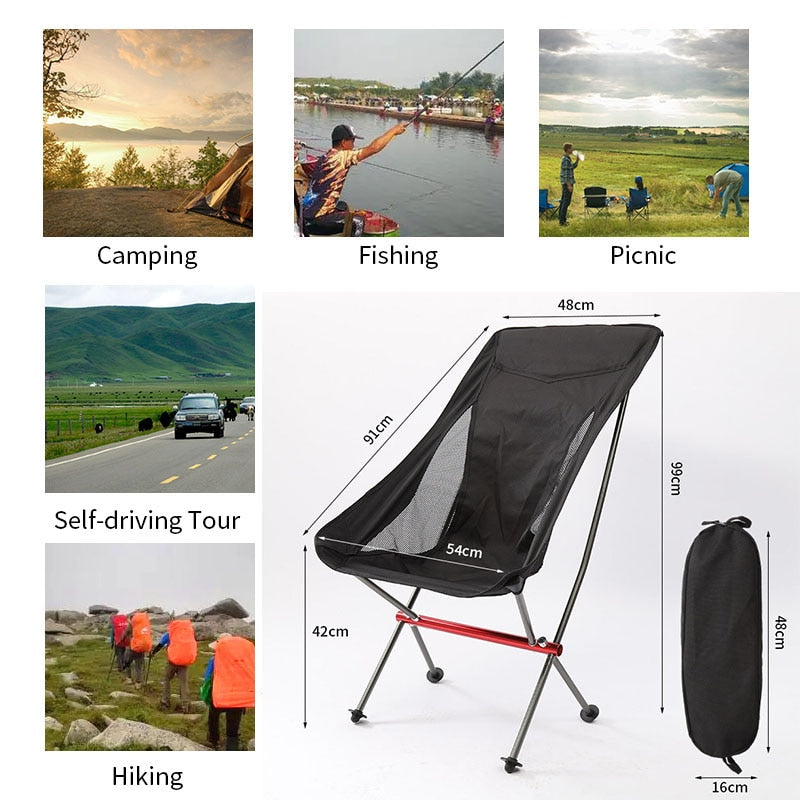 Silla plegable portátil para acampar al aire libre, taburete de pie plegable para senderismo, Picnic, sillas de pesca, herramientas de asiento