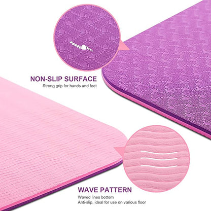 TPE Yoga Mat With Position Line 6mm Non-Slip Double Layer Sports Exercise Pad For Beginner Home Gym Fitness Gymnastics Pilates