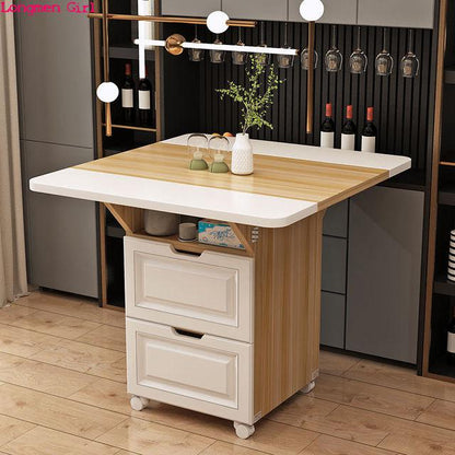 Multifunctional Folding Table Modern Luxury Removable Storage Breakfast Table Living Room Kitchen Furniture Folding Dining Table