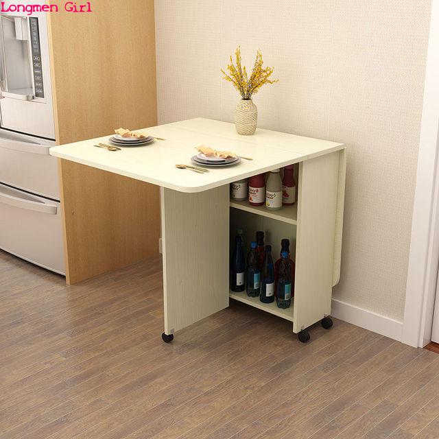 Folding Dining Table Modern Simplicity Multifunctional Movable Storage Kitchen Table Home Furniture Living Room Extendable Table