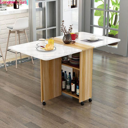 Folding Dining Table Modern Simplicity Multifunctional Movable Storage Kitchen Table Home Furniture Living Room Extendable Table
