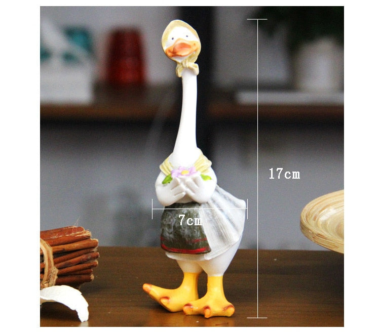 Kawaii Home Decoration Gifts Duck Crafts Ducking Ornaments Rural Style Artificial Daddy Duck Baby Duck Resin Crafts home decor