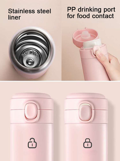 Sport cute water bottle Portable Vacuum travel Mug Drink Bottle Stainless Steel insulated tumbler tea cup Coffee Thermos bottles