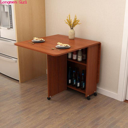 Folding Dining Table Modern Simplicity Multifunctional Movable Storage Kitchen Table Home Furniture Living Room Extendable Table
