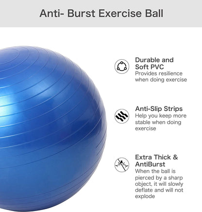 Yoga Balls Pilates Fitness Gym Balance Fitball Exercise Workout Ball 45/55