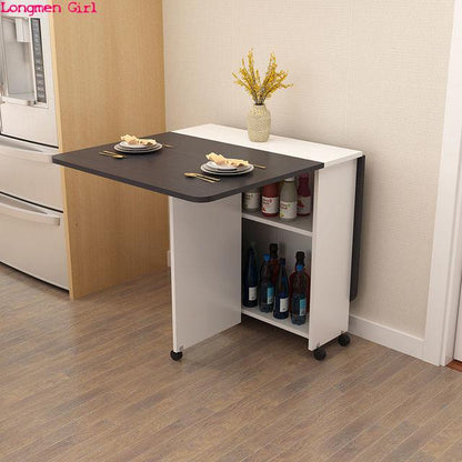 Folding Dining Table Modern Simplicity Multifunctional Movable Storage Kitchen Table Home Furniture Living Room Extendable Table