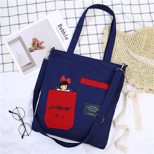 Anime Kiki&#39;s Delivery Service canvas shoulder bag Large Capacity Handbags Women Bags Lady Tote Shopping Crossbody Bags
