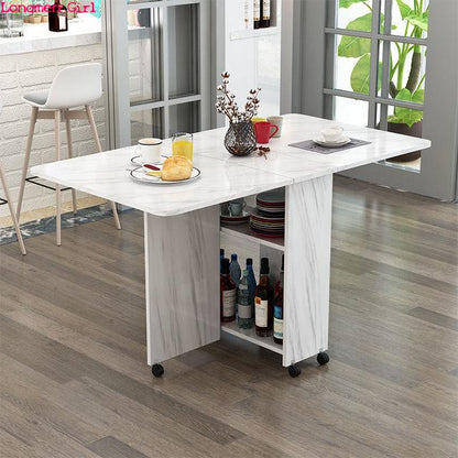 Folding Dining Table Modern Simplicity Multifunctional Movable Storage Kitchen Table Home Furniture Living Room Extendable Table