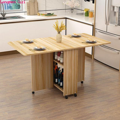 Folding Dining Table Modern Simplicity Multifunctional Movable Storage Kitchen Table Home Furniture Living Room Extendable Table