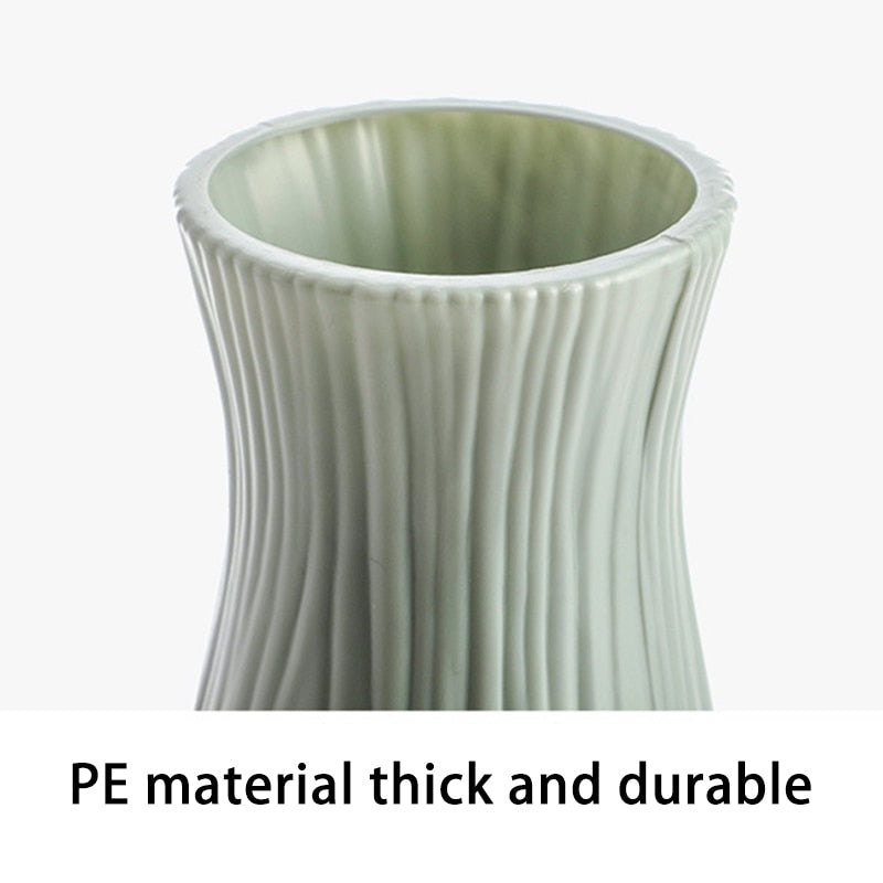 1Pcs PE Big Belly/Diamond/Tree Shape Vase Flower Imitation Ceramic Plastic Flower Vase Flower Basket Nordic Style