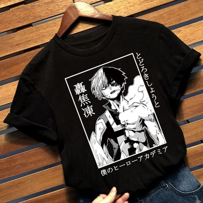 Shoto Todoroki My Hero Academia Women T-Shirts Casual Harajuku Anime T Shirt Men Clothing