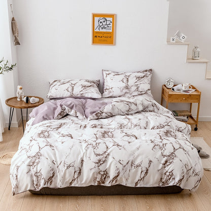Quilted Sanding Duvet Cover Set Marble Duvet Cover&amp;Pillowcase Bedding Set for Single Double Bed 2020 New Bed Linen