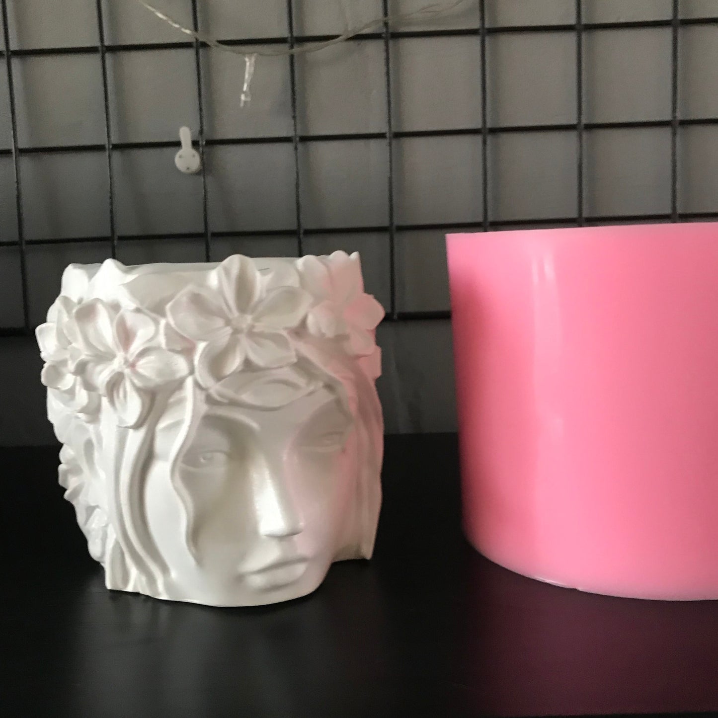 Beautifull 3D Girl Head Cement Vase Mould DIY Concrete Flower Pot Silicone Planter Molds Garden Decorating Craft