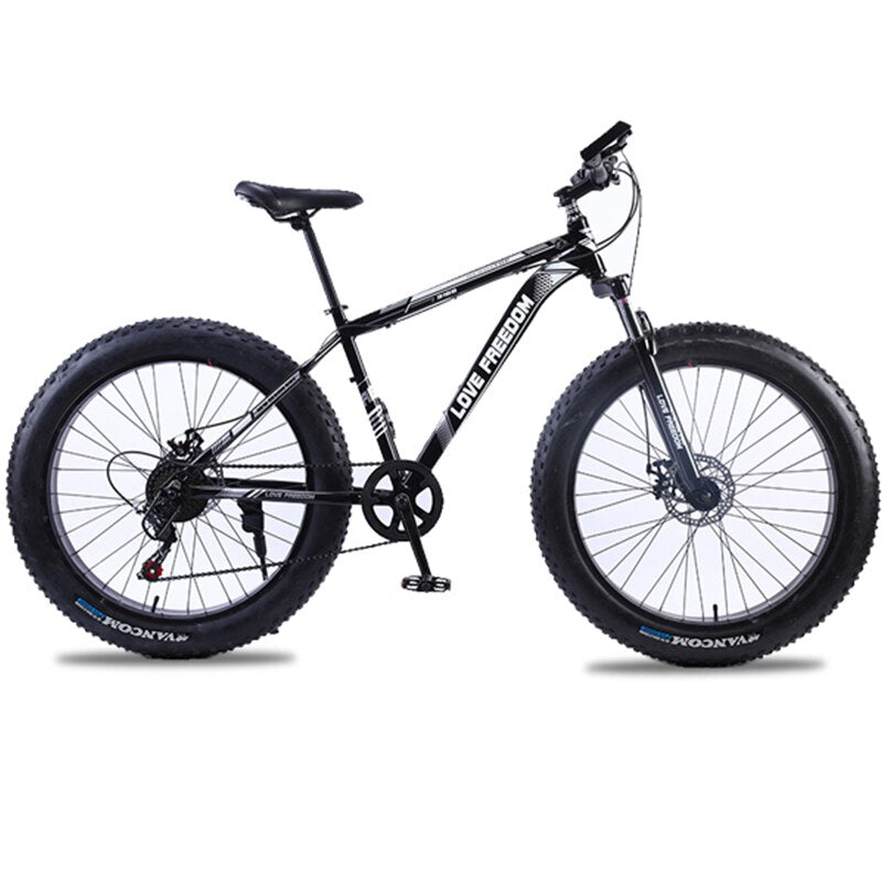 Love Freedom21Speed/24 Speed Mountain Bike Cross-country Aluminum Frame 26*4.0 Fatbike Disc Brake Snow Bicycle  Free Delivery