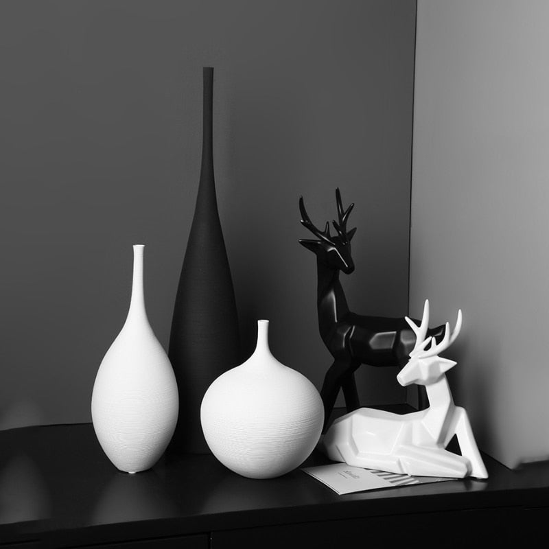 Nordic Ceramic Vase Decoration Home Living Room Dried Flowers Floral Arrangement TV Cabinet Modern Creative Dining Table