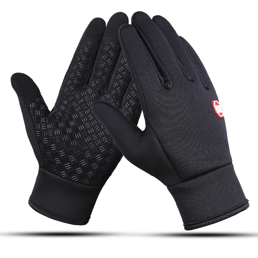 Winter Warm Men Cycling Gloves Thicken Velvet Outdoor Sports Fleece Bike Gloves guantes ciclismo Touchscreen Men's luva bike