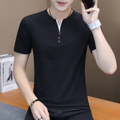Liseaven Men Tee Shirt 2019 V Neck T-Shirt Short Sleeve T-Shirts Brand T Shirt Mens Clothing Tops & Tees