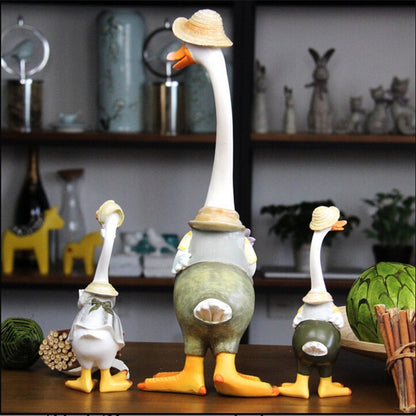 Kawaii Home Decoration Gifts Duck Crafts Ducking Ornaments Rural Style Artificial Daddy Duck Baby Duck Resin Crafts home decor