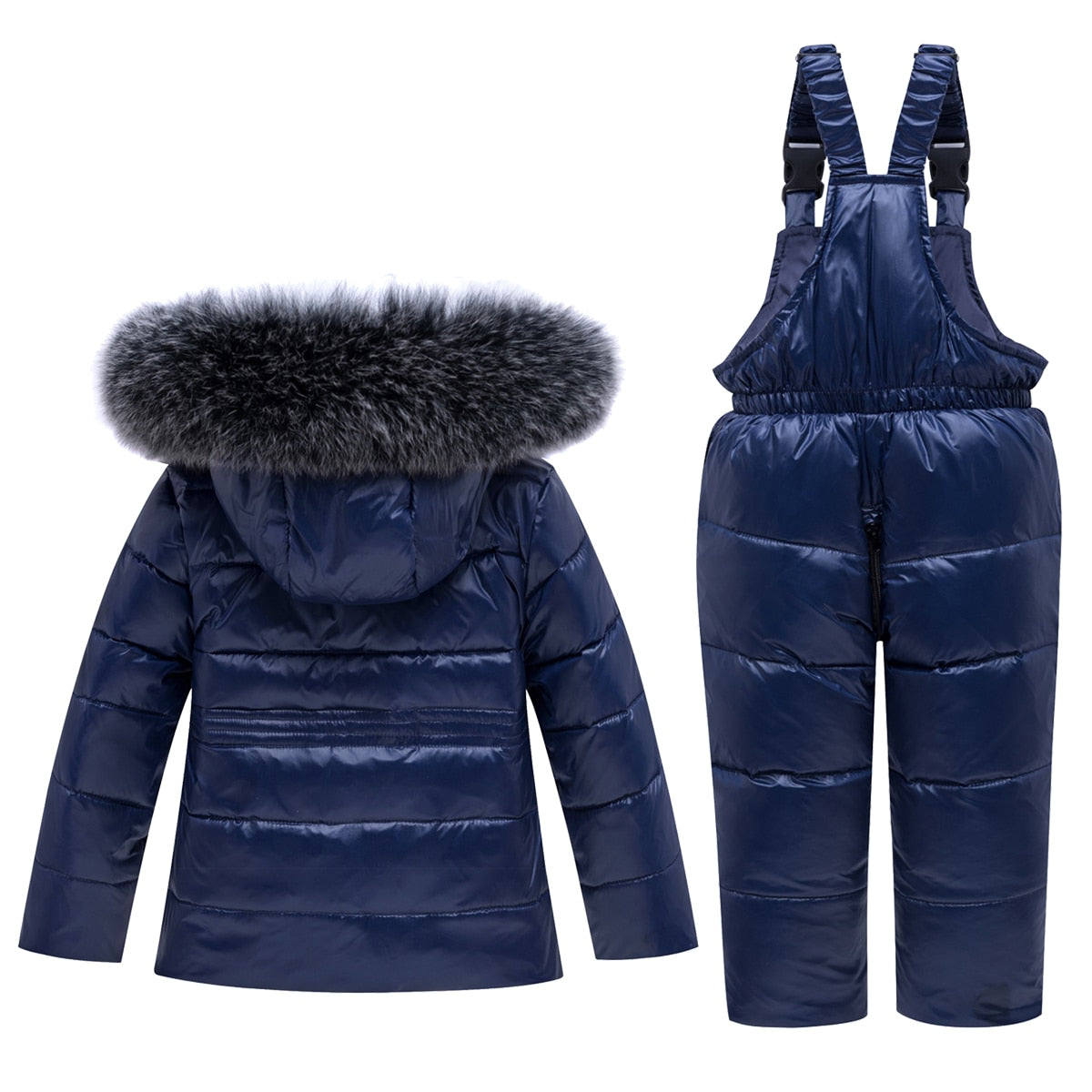 Winter Children Ski Suit Windproof Warm Boys Clothing Set Jacket+Overalls Boys Clothes Set 0-4 Years Kids Snow Suits Real Fur
