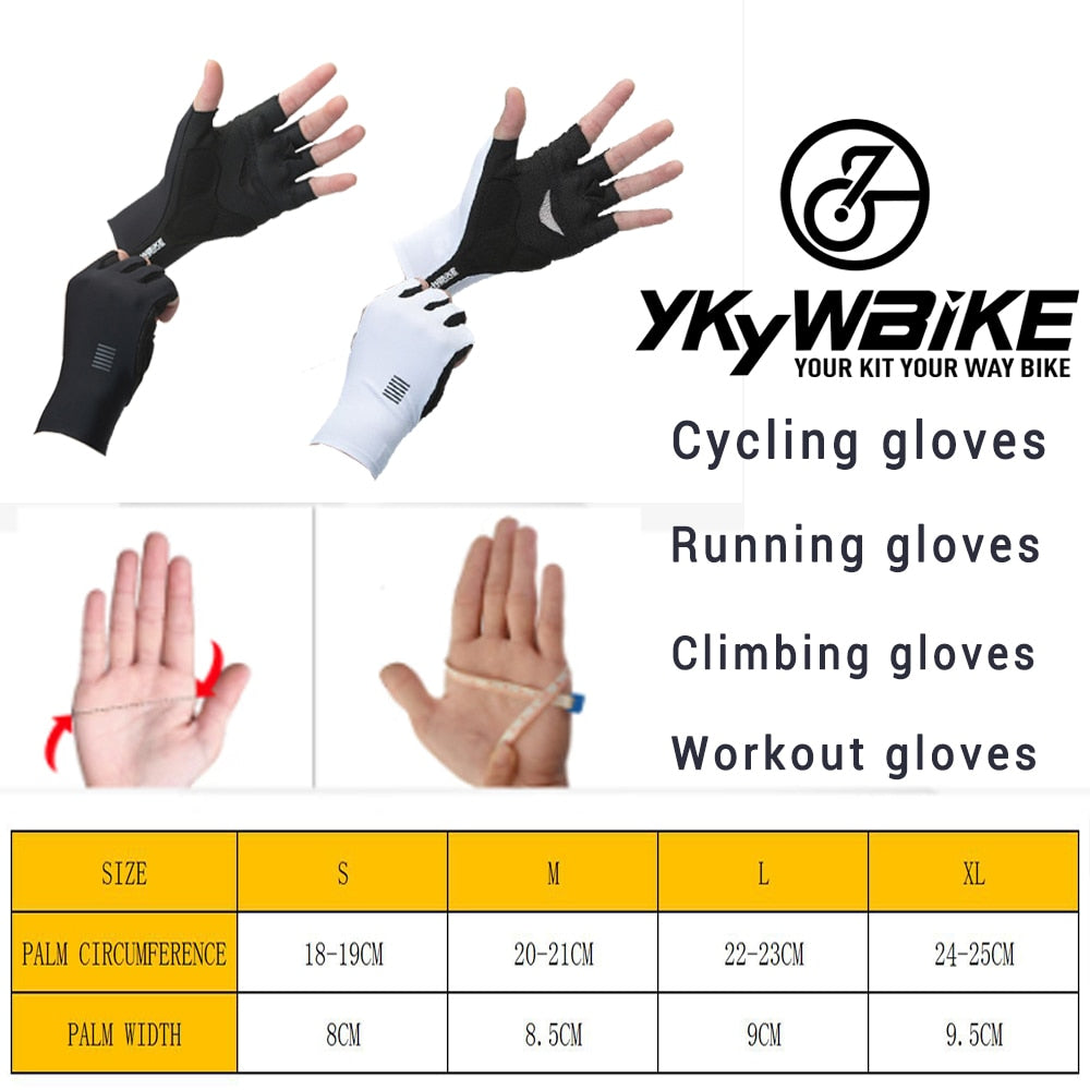 YKYWBIKE Cycling Gloves  MTB Bike Gloves Sports Half Finger Bicycle Goves Men Women Breathable Shockproof Gloves