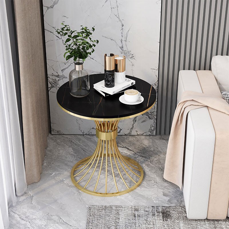 Nordic Marble round side table living room furniture sofa corner small tables balcony luxury coffee Desk INS bedside cabinet
