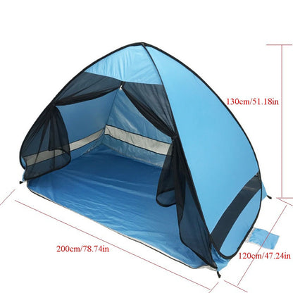 Pop Up Quick Open Beach Tent 1-2persons Anti-mosquito UV Protection Automatical Outdoor Camping Portable Sunshade Mesh Curtain