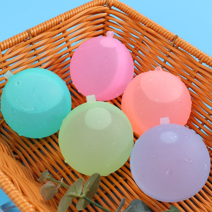 30pcs Reusable Water Fighting Balls Adults Kids Summer Swimming Pool Silicone Water Playing Toys Pool Water Bomb Balloons Games