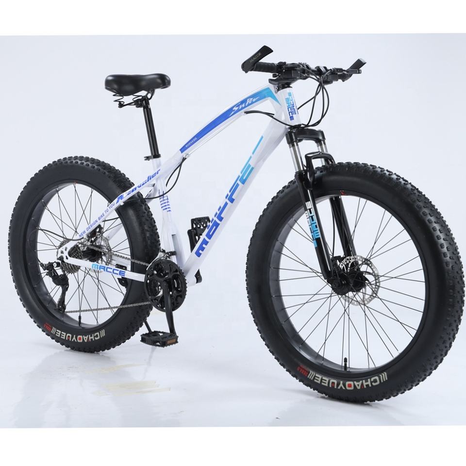 Hot Promotion Beach MACCE MTB Cycle High Steel Frame Beach Mountain Bicycle 21 Speed 26 inch Fat Wide Tire Bike Bicycle Mountain
