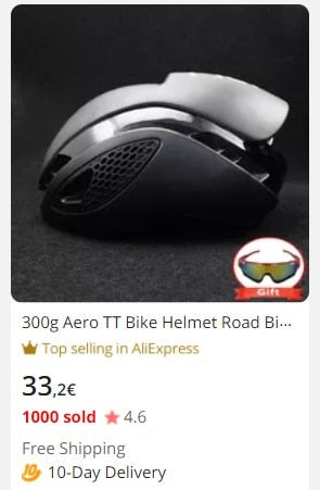 300g Aero TT Bike Helmet Road Bike Cycling Bicycle Sports Safety Helmet Riding Mens Racing In-Mold Time-Trial Helmet