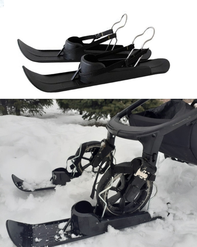 Ski Plate Wheelblades Sled Skiing Board Beach Skateboard Fit Stroller Balance Bikes Disabled Wheelchair Pet Strollers