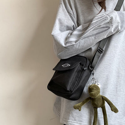 Women Canvas Shoulder Bag Small Korean Fashion Cotton Cloth Messenger Crossbody Bag for Women Purse Phone Purse Female Handbags