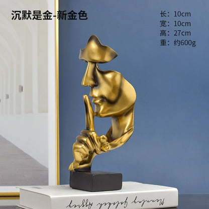 Silent One Statue Abstract Figure Sculpture Small Ornaments Resin Statue Creative Home Decoration Modern Figurines For Interior