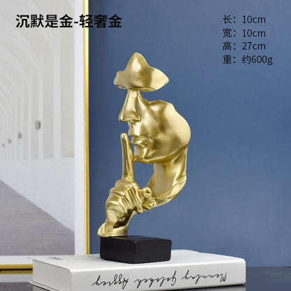 Silent One Statue Abstract Figure Sculpture Small Ornaments Resin Statue Creative Home Decoration Modern Figurines For Interior