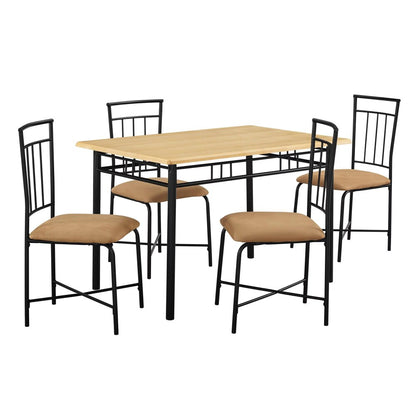 Dining Room Sets Louise Traditional 5-Piece Wood & Metal Dining Set, Deep Walnut