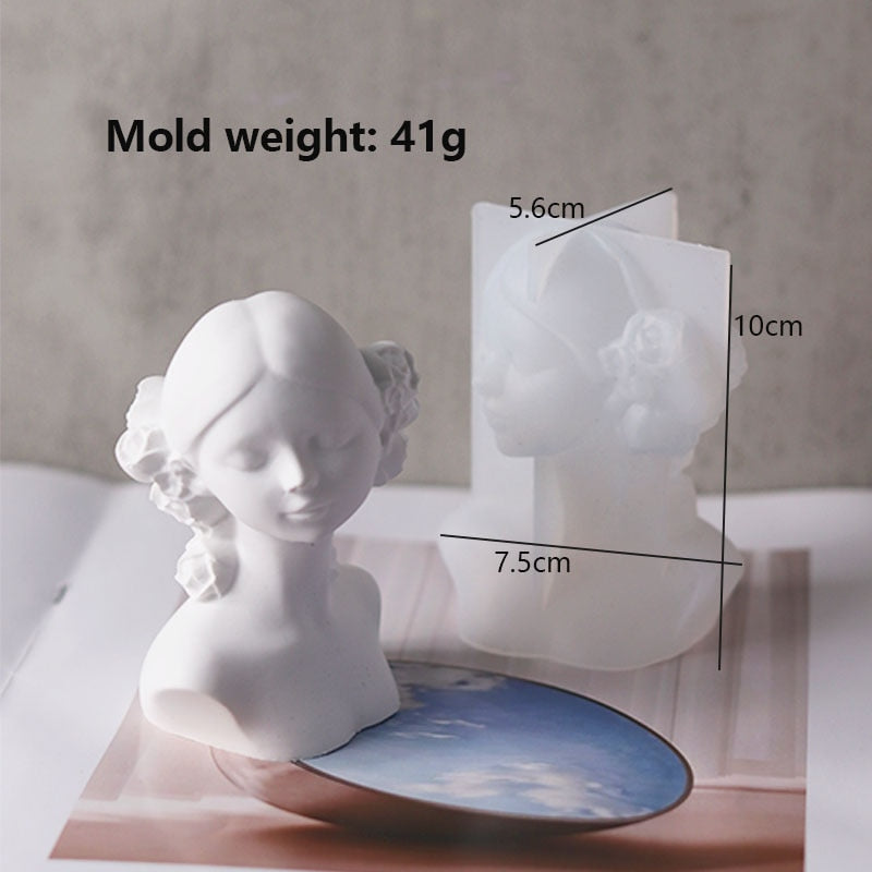 Medusa Head Candle Silicone Mold DIY Greek Sculpture Body Face Snake Hair Figure Wax Molds Making Aromath Soap Mould Home Decor