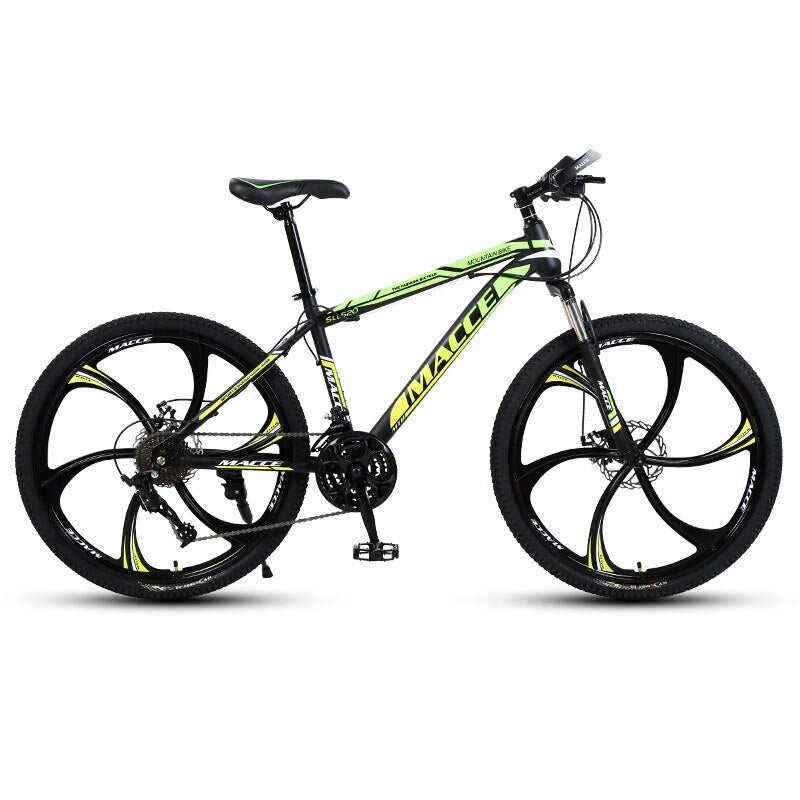 24/26 Inch Mountain Bicycle Off Road Bike Variable Speed One Piece Wheel Front And Rear Double Disc Brake