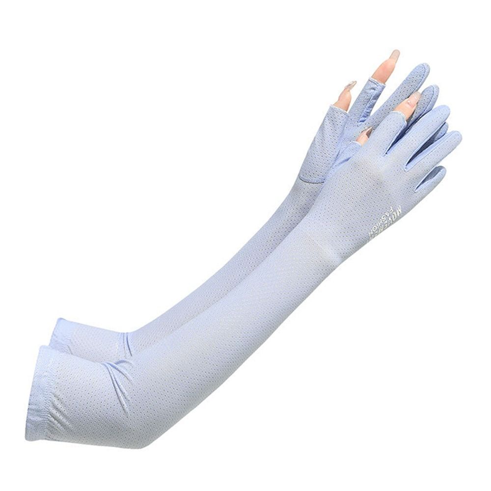 1Pair Cooling Arm Sleeves Cover Women Men Sports Running UV Sun Protection Gloves Outdoor Fishing Cycling Driving Sleeves