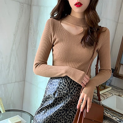 Long Sleeve Pullover women fall sweater 2022 Hole Winter Sweater female Knitted Casual Womens clothing Jumpers Mujer Pull Femme