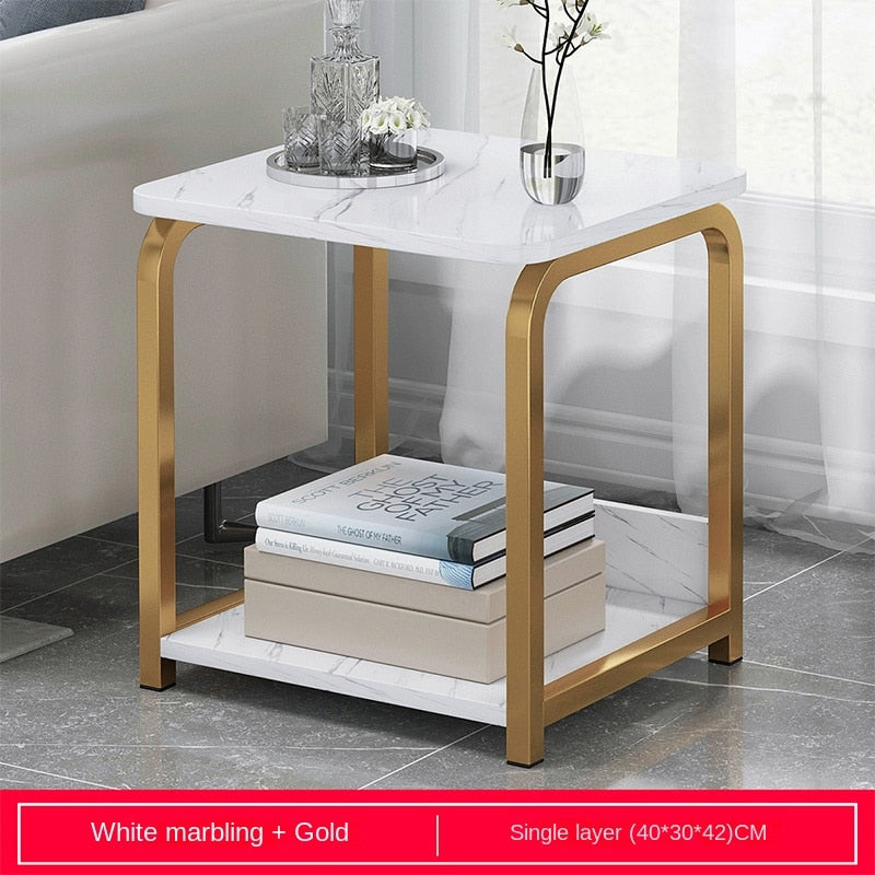 JOYLIVE coffee sofa side cabinet small coffee table mini table bedroom small bedside table marble coffee coffee table cabinet