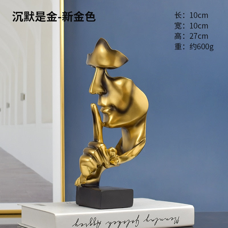 Silent One Statue Abstract Figure Sculpture Small Ornaments Resin Statue Creative Home Decoration Modern Figurines For Interior