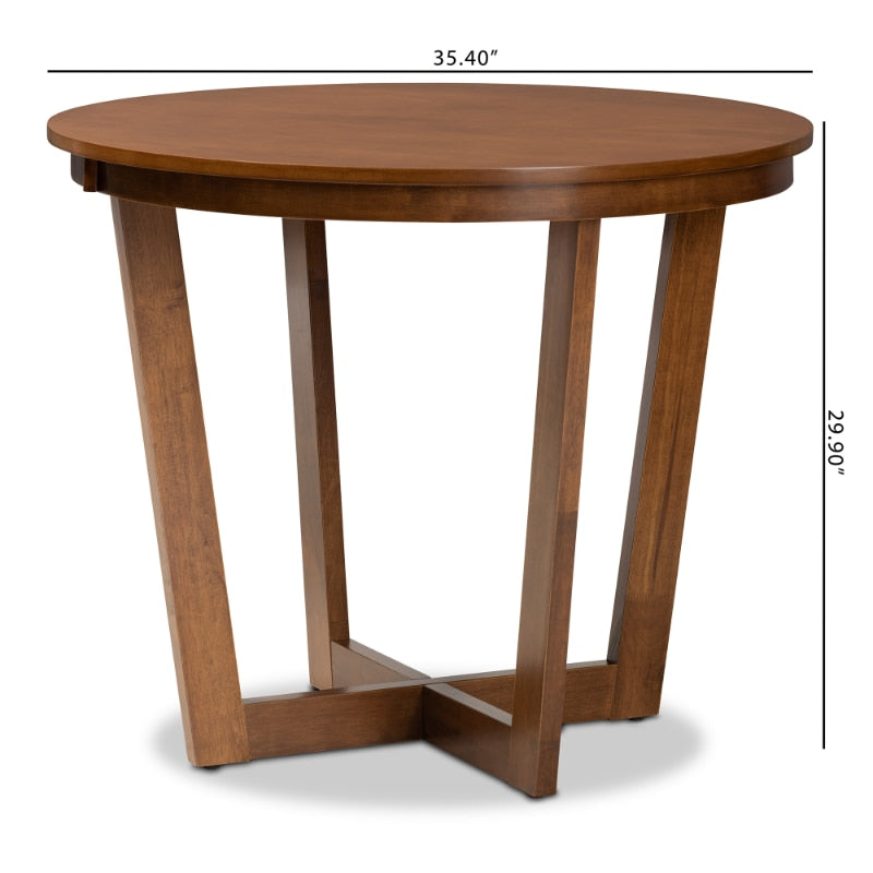 Baxton Studio Alayna Modern and Contemporary Walnut Brown Finished 35-Inch-Wide Round Wood Dining Table coffee tables