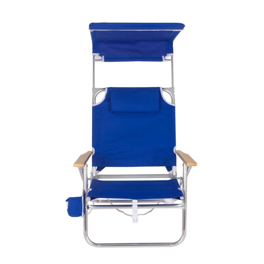 Reclining Comfort Height Backpack Canopy Beach Chair, Blue,8.6 Lb,32.48 X 25.59 X 31.89 Inches