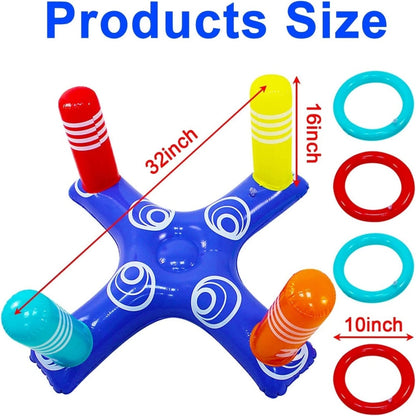 Outdoor Swimming Pool accessories Inflatable Ring Throwing Ferrule Game Set Floating Pool Toys Beach Fun Summer Water Toy