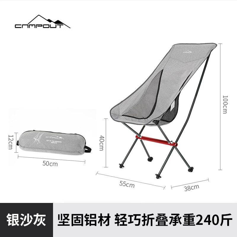 Foldable Small Camping Moon Chair Backpack Portable Outdoor Travel Chair Beach Fishing Ultralight Chaise Pliante Camping Items