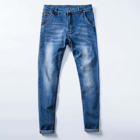 Mens Colored Jeans Stretch Skinny Slim Jeans Men Light Blue 2023 Spring Summer Fashion Casual Slim Fit Denim Trousers For Men
