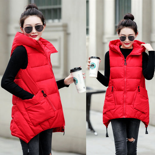 2023 Autumn And Winter Women Vest Thick New Student Cotton Coats Size 5XL Lady Clothing Warm