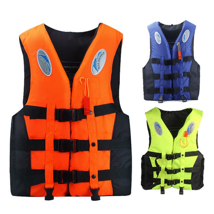 Outdoor Adult  Swimming Life Jacket Adjustable Buoyancy Survival Suit Polyester Children Life Vest With Whistle