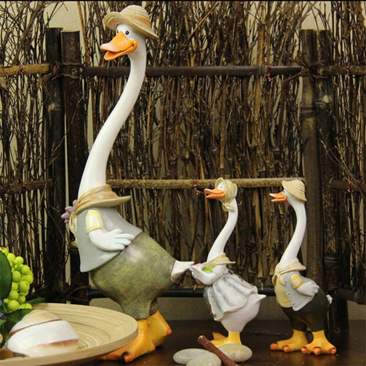 Kawaii Home Decoration Gifts Duck Crafts Ducking Ornaments Rural Style Artificial Daddy Duck Baby Duck Resin Crafts home decor
